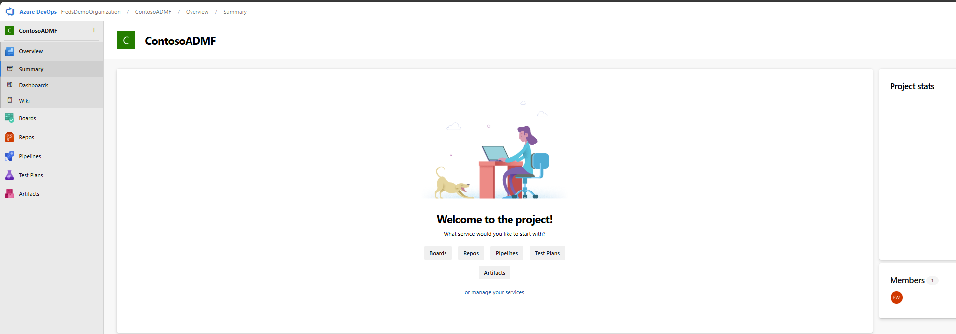The Landing Page for a Project
