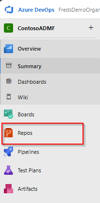 "Repos" on the navigation bar